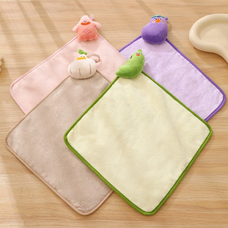 Funny Novelty Kids Hanging Hand Towel – Absorbent Chenille Face Towel with Loop, Soft Bathroom & Kitchen Washcloth, Super Absorbent Quick-Dry Terry Cloth for Children